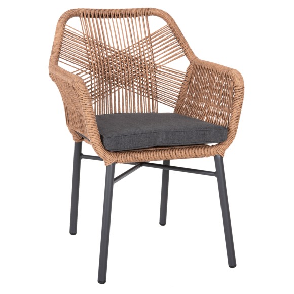 ΠΟΛΥΘΡΟΝΑ FB96048.03 ΑΛΟΥΜΙΝΙΟ ΑΝΘΡΑΚΙ-P.E. RATTAN ΜΠΕΖ-ΜΑΞΙΛΑΡΙ ΑΝΘΡΑΚΙ