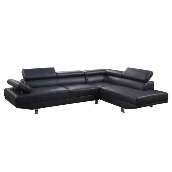 ΚΑΝΑΠΕΣ ΓΩΝΙΑ ΔΕΞΙΑ FB93084.02R ΑΠΟ ΜΑΥΡΟ PU 270x200x87Υ εκ.