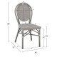 ΚΑΡΕΚΛΑ ΑΛΟΥΜΙΝΙΟΥ BAMBOO LOOK ΠΑΤΙΝΑ ΓΚΡΙ ΜΕ TEXTLINE 45x57x88 εκ. FB95109