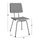 ΚΑΡΕΚΛΑ ΜΕΤΑΛΛΙΚΗ FB95693 ΜΕ WICKER ΜΑΥΡΟ ΛΕΥΚΟ 46x56x88Υ εκ.