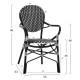 ΠΟΛΥΘΡΟΝΑ ΑΛΟΥΜΙΝΙΟΥ ΜΕ ΜΑΥΡΟ ΛΕΥΚΟ WICKER FB95793.02 56X63X96Y εκ.