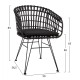 ΠΟΛΥΘΡΟΝΑ ΤΥΠΟΥ ΦΩΛΙΑ ΜΕΤΑΛΛΙΚΗ FB95456.02 ΜΕ WICKER ΜΑΥΡΟ 59Χ56,5Χ83Υ εκ.