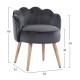 ΣΚΑΜΠΟ ΜΕ ΠΛΑΤΗ FB8628.01 ΑΠΟ ΓΚΡΙ ΒΕΛΟΥΔΟ 55x52x60Υ εκ.