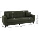 ΚΑΝΑΠΕΣ ΚΡΕΒΑΤΙ TΡΙΘΕΣΙΟΣ ΨΗΛΗ ΠΛΑΤΗ DARK OLIVE FB93242.05 215x84x88Υεκ.