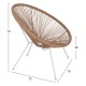 ΠΟΛΥΘΡΟΝΑ ACAPULCO Τ. ΦΩΛΙΑ ΜΕΤΑΛΛΟ ΛΕΥΚΟ ΜΕ TWISTED WICKER FB95871.02 70x73x79 εκ.