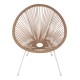 ΠΟΛΥΘΡΟΝΑ ACAPULCO Τ. ΦΩΛΙΑ ΜΕΤΑΛΛΟ ΛΕΥΚΟ ΜΕ TWISTED WICKER FB95871.02 70x73x79 εκ.