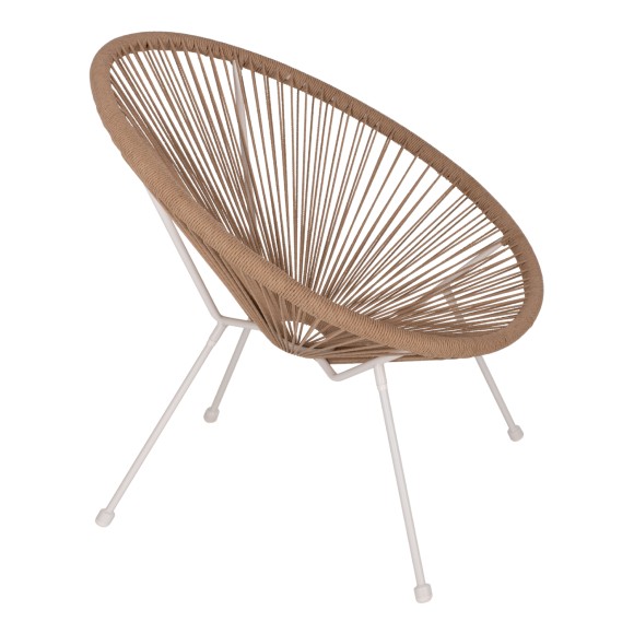 ΠΟΛΥΘΡΟΝΑ ACAPULCO Τ. ΦΩΛΙΑ ΜΕΤΑΛΛΟ ΛΕΥΚΟ ΜΕ TWISTED WICKER FB95871.02 70x73x79 εκ.