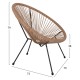 ΠΟΛΥΘΡΟΝΑ ACAPULCO Τ. ΦΩΛΙΑ ΜΕΤΑΛΛΟ ΜΑΥΡΟ ΜΕ TWISTED WICKER FB95871.01 70x73x79 εκ.