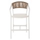 ΣΚΑΜΠΟ ΑΛΟΥΜΙΝΙΟΥ HM5892.12 ΜΕΣΑΙΟΥ ΥΨΟΥΣ RATTAN & TEXTLINE ΛΕΥΚΟ ΜΠΕΖ 55x56,5x99Y