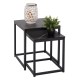 ΖΙΓΚΟΝ GRELAY 2 ΤΕΜ MDF ΟΨΗ ΜΑΡΜΑΡΟΥ & ΜΕΤΑΛΛΟ FB98762.12 45Χ45Χ50εκ. & 37Χ37Χ43 εκ.