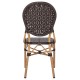 ΚΑΡΕΚΛΑ ΑΛΟΥΜΙΝΙΟΥ BAMBOO LOOK ΜΕ ΚΑΦΕ PE RATTAN FB95925.01 47x58x95Yεκ.