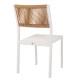 ΚΑΡΕΚΛΑ ΑΛΟΥΜΙΝΙΟΥ ΛΕΥΚΗ ΜΠΕΖ RATTAN & TEXTLINE FB95921.02 46x55,5x83Yεκ.