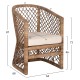 ΠΟΛΥΘΡΟΝΑ FB95990 RATTAN ΦΥΣΙΚΟ-ΜΑΞΙΛΑΡΙ ΕΚΡΟΥ 64x68x87Υ εκ.