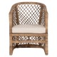 ΠΟΛΥΘΡΟΝΑ FB95990 RATTAN ΦΥΣΙΚΟ-ΜΑΞΙΛΑΡΙ ΕΚΡΟΥ 64x68x87Υ εκ.