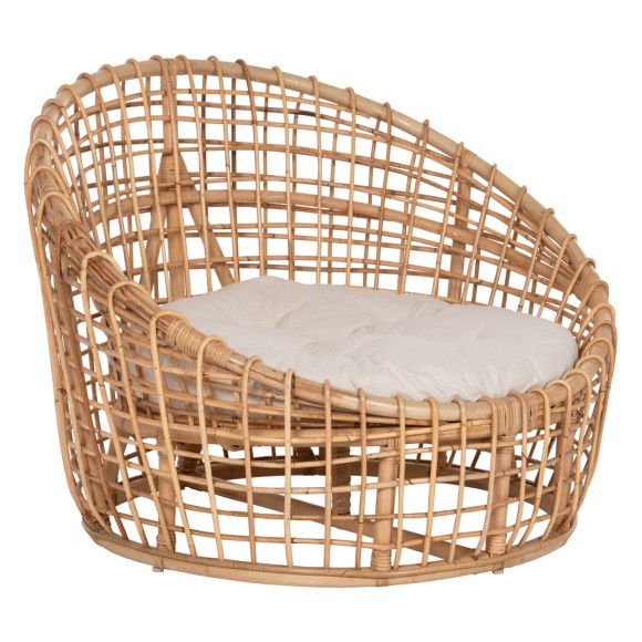 ΠΟΛΥΘΡΟΝΑ FB99814 RATTAN ΣΕ ΦΥΣΙΚΟ-ΛΕΥΚΟ ΜΑΞΙΛΑΡΙ 103x92x81Yεκ.