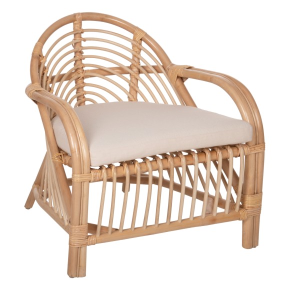 ΠΟΛΥΘΡΟΝΑ FB99837 RATTAN ΣΕ ΦΥΣΙΚΟ- ΛΕΥΚΟ ΜΑΞΙΛΑΡΙ 72x66x75Υεκ.