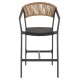 ΣΚΑΜΠΟ ΑΛΟΥΜΙΝΙΟΥ FB95892.15 ΜΕΣΑΙΟΥ ΥΨΟΥΣ RATTAN & TEXTLINE ΜΑΥΡΟ ΜΠΕΖ 55x56,5x99Υ