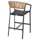 ΣΚΑΜΠΟ ΑΛΟΥΜΙΝΙΟΥ FB95892.15 ΜΕΣΑΙΟΥ ΥΨΟΥΣ RATTAN & TEXTLINE ΜΑΥΡΟ ΜΠΕΖ 55x56,5x99Υ