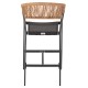 ΣΚΑΜΠΟ ΑΛΟΥΜΙΝΙΟΥ FB95892.15 ΜΕΣΑΙΟΥ ΥΨΟΥΣ RATTAN & TEXTLINE ΜΑΥΡΟ ΜΠΕΖ 55x56,5x99Υ