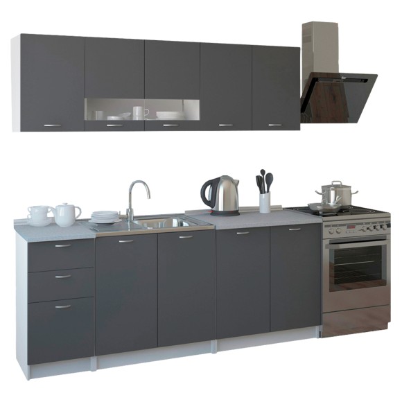 ΣΥΝΘΕΣΗ ΚΟΥΖΙΝΑΣ ΜΕΛΑΜΙΝΗ ΓΚΡΙ FB92439.10 120x46-29,2εκ.