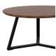 ΤΡΑΠΕΖΙ ΣΑΛΟΝΙΟΥ ΣΤΡΟΓΓΥΛΟ FB99586.04 MDF WALNUT-ΜΑΥΡΗ ΣΑΓΡΕ ΒΑΣΗ Φ80x42Υεκ.