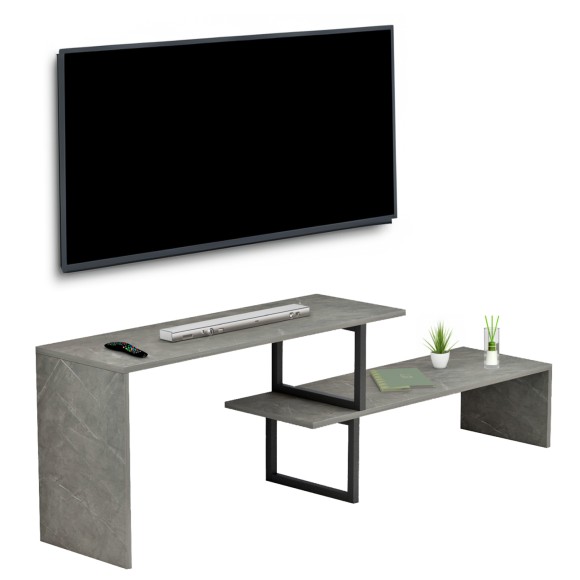 ΕΠΙΠΛΟ ΤΗΛΕΟΡΑΣΗΣ ΕΠΕΚΤ. FB98892.11 ΜΕΛΑΜΙΝΗ GREY STONE TEXTURE 160x30x45Υεκ.
