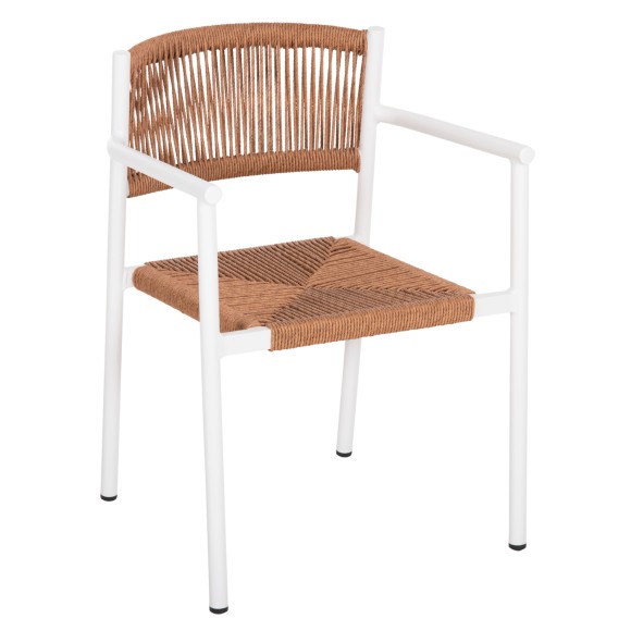 ΠΟΛΥΘΡΟΝΑ ΑΛΟΥΜΙΝΙΟΥ FB95786.11 ΛΕΥΚΗ-ΣΥΝΘ.RATTAN ΜΠΕΖ 55,5x53x78Υεκ.