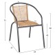 ΠΟΛΥΘΡΟΝΑ FB95969.02 ΜΕΤΑΛΛΟ ΓΚΡΙ-ΣΥΝΘ. RATTAN ΣΕ ΦΥΣΙΚΟ 54x61x75Υεκ.