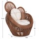 ΠΟΛΥΘΡΟΝΑ FB99883 RATTAN ΚΑΦΕ-ΜΑΞΙΛΑΡΙΑ ΕΚΡΟΥ 100x74x112,5Υεκ.