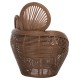 ΠΟΛΥΘΡΟΝΑ FB99883 RATTAN ΚΑΦΕ-ΜΑΞΙΛΑΡΙΑ ΕΚΡΟΥ 100x74x112,5Υεκ.