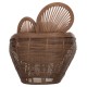 ΠΟΛΥΘΡΟΝΑ FB99883 RATTAN ΚΑΦΕ-ΜΑΞΙΛΑΡΙΑ ΕΚΡΟΥ 100x74x112,5Υεκ.