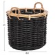 ΣΕΤ 2 ΚΑΛΑΘΙΑ FB94379 ΜΑΥΡO&ΦΥΣΙΚΟ ΧΡΩΜΑ- CL RATTAN Φ61+Φ45εκ.