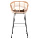 ΣΚΑΜΠΟ ΜΠΑΡ ΨΗΛΟ FB95640.11 ΜΠΕΖ P.E. RATTAN-ΜΑΥΡΟ ΜΕΤΑΛΛΟ 54x55x108Υεκ.