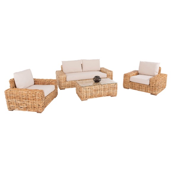 ΣΕΤ ΣΑΛΟΝΙ ΕΞ. ΧΩΡΟΥ 4ΤΜΧ FB911940 ΦΥΣΙΚΟ RATTAN-2ΘΕΣΙΟΣ ΚΑΝΑΠΕΣ-2 ΠΟΛΥΘΡΟΝΕΣ-ΤΡΑΠΕΖΙ