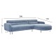 ΚΑΝΑΠΕΣ ΓΩΝΙΑ ΑΝΑΣΤΡΕΨΙΜΟΣ FB96072.06 MIST BLUE ΥΦΑΣΜΑ-ΜΕΤΑΛ.ΠΟΔΙΑ 285x86-172x74Υεκ