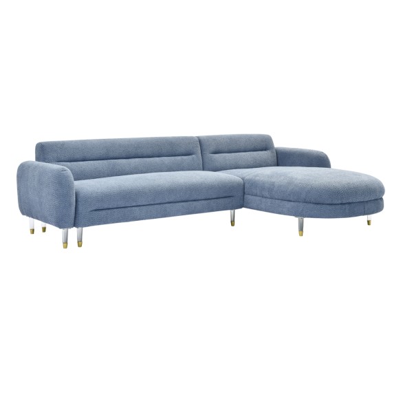 ΚΑΝΑΠΕΣ ΓΩΝΙΑ ΑΝΑΣΤΡΕΨΙΜΟΣ FB96072.06 MIST BLUE ΥΦΑΣΜΑ-ΜΕΤΑΛ.ΠΟΔΙΑ 285x86-172x74Υεκ