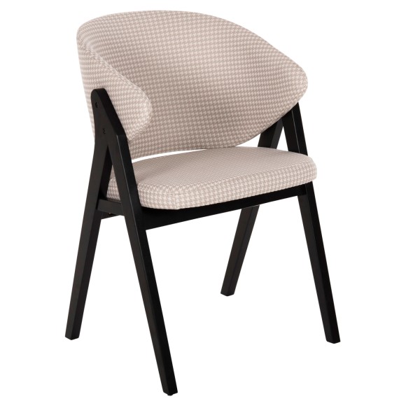 ΚΑΡΕΚΛΑ FB99746.01 RUBBERWOOD ΣΕ ΜΑΥΡΟ ΧΡΩΜΑ-ΜΠΕΖ ΥΦΑΣΜΑ 55x60x84Yεκ. - 2τμχ
