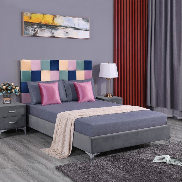 ΚΡΕΒΑΤΙ ΔΙΠΛΟ 150x200 εκ.  ΜΕ COLOR PATTERN FB9591