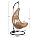 ΚΡΕΜΑΣΤΗ ΠΟΛΥΘΡΟΝΑ ΦΩΛΙΑ FB95676.01 ΜΕ WICKER & ΜΑΞΙΛΑΡΙΑ ΜΠΕΖ-ΜΑΥΡΟ ΜΕΤΑΛΛΟ Φ95Χ195Υ εκ.