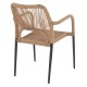 ΠΟΛΥΘΡΟΝΑ ΑΛΟΥΜΙΝΙΟY FB95771.02 ΓΚΡΙ ΜΕ P.E.TWIST RATTAN ΜΠΕΖ 55x63x82Y εκ.