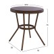 ΤΡΑΠΕΖΙ ΑΛΟΥΜΙΝΙΟΥ Φ70x76 εκ. BAMBOO FB95532.03 ΚΑΦΕ ΜΕ ΓΥΑΛΙ