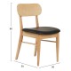 KΑΡΕΚΛΑ ΤΡΑΠΕΖΑΡΙΑΣ FB99945.01 RUBBERWOOD-ΜΑΥΡΟ PU 50x50x80Υεκ. - 2τμχ