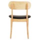 KΑΡΕΚΛΑ ΤΡΑΠΕΖΑΡΙΑΣ FB99945.01 RUBBERWOOD-ΜΑΥΡΟ PU 50x50x80Υεκ. - 2τμχ