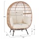 ΠΟΛΥΘΡΟΝΑ ΦΩΛΙΑ ALLEGRA FB95764 ΜΕ WICKER ΣΕ ΜΠΕΖ ΑΠΟΧΡΩΣΗ 110x85x148 εκ.