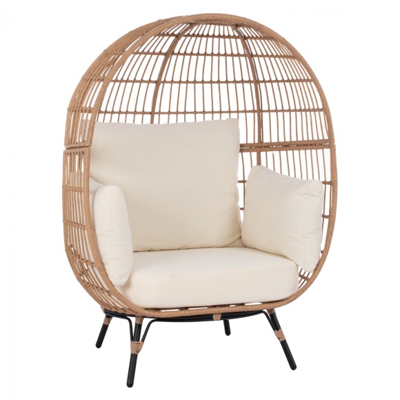 ΠΟΛΥΘΡΟΝΑ ΦΩΛΙΑ ALLEGRA FB95764 ΜΕ WICKER ΣΕ ΜΠΕΖ ΑΠΟΧΡΩΣΗ 110x85x148 εκ.
