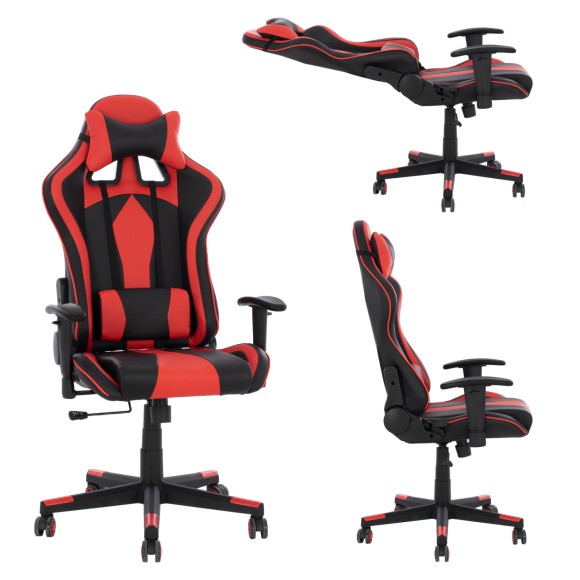 ΚΑΡΕΚΛΑ ΓΡΑΦΕΙΟΥ GAMING FB91162.01 ΜΑΥΡΟ ΚΟΚΚΙΝΟ PU 67x70x130 εκ.