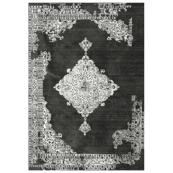 ΧΑΛΙ ΣΑΛΟΝΙΟΥ VINTAGE ΜΕ ΚΡΟΣΙΑ FB97677.17 ΜΑΥΡΟ 120X170 εκ.