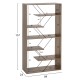 ΒΙΒΛΙΟΘΗΚΗ FB92240.13 OLIVE GREY ΜΕΛΑΜΙΝΗ-ΜΑΥΡΕΣ ΜΕΤΑΛΛΙΚΕΣ ΒΕΡΓΕΣ 84x24x157Yεκ.