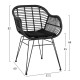 ΣΕΤ ΤΡΑΠΕΖΑΡΙΑΣ 3ΤΜΧ FB911871 ΜΕΤΑΛΛΟ & RATTAN ΣΕ ΜΑΥΡΟ ΧΡΩΜΑ