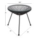 ΣΕΤ ΤΡΑΠΕΖΑΡΙΑΣ 3ΤΜΧ FB911871 ΜΕΤΑΛΛΟ & RATTAN ΣΕ ΜΑΥΡΟ ΧΡΩΜΑ